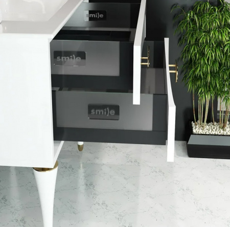 Мебель для ванной Smile Ибица 90 белый/золото фото