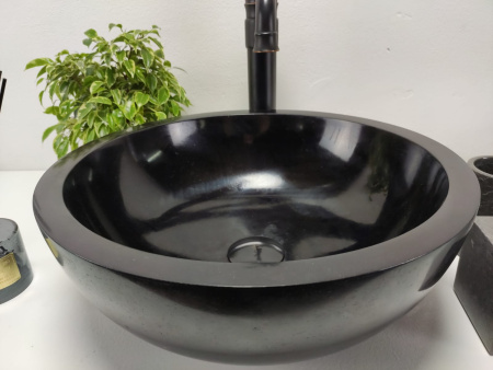 Накладная раковина из камня Андезит Bowl Black Small BA-01010 (40*40*15) фото