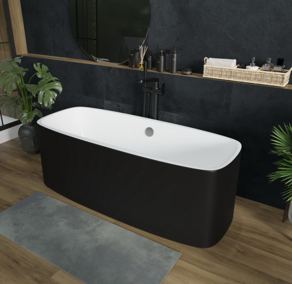 Акриловая ванна Grossman GR-2801B 150x75 черная глянцевая фото