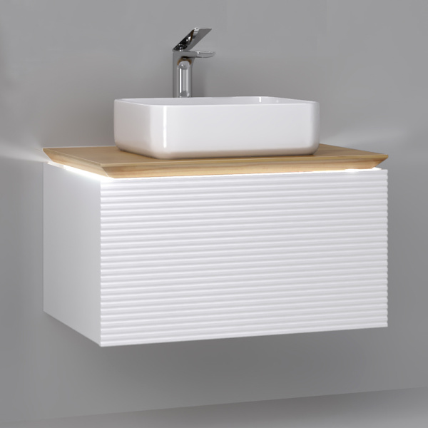 Тумба под раковину с подсветкой Jorno Karat 80 Kar.01.80/P/W фото