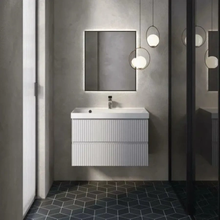 Тумба под раковину Aquame S1 AQM900180WH 80 см, белый глянец фото