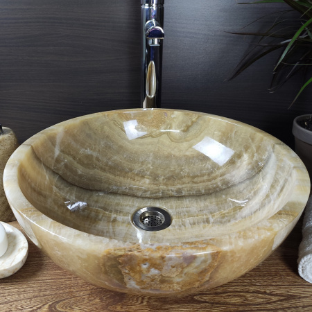 Накладная раковина из оникса Indo Bowl Sunset Small TinLip BO-00267 фото