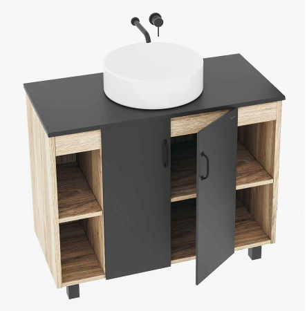 Тумба под раковину Grossman Флай 100 101002 серая фото