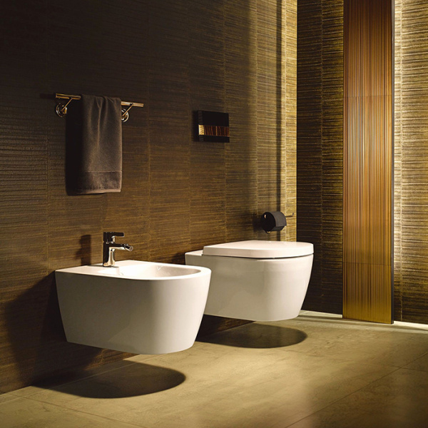 Подвесной унитаз безободковый Duravit Me by Starck 45290900A11 (25290900001+002009) с сиденьем фото