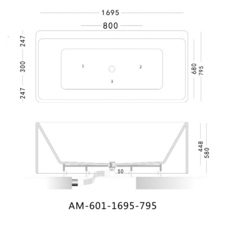 Ванна акриловая Art&Max Techno AM-601-1795-795 179х79 фото