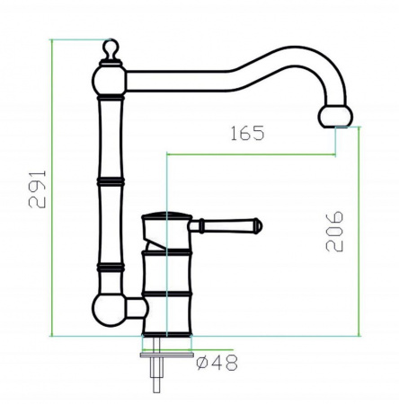 Смеситель для кухни Zorg Inox SZR-0031 OLD фото