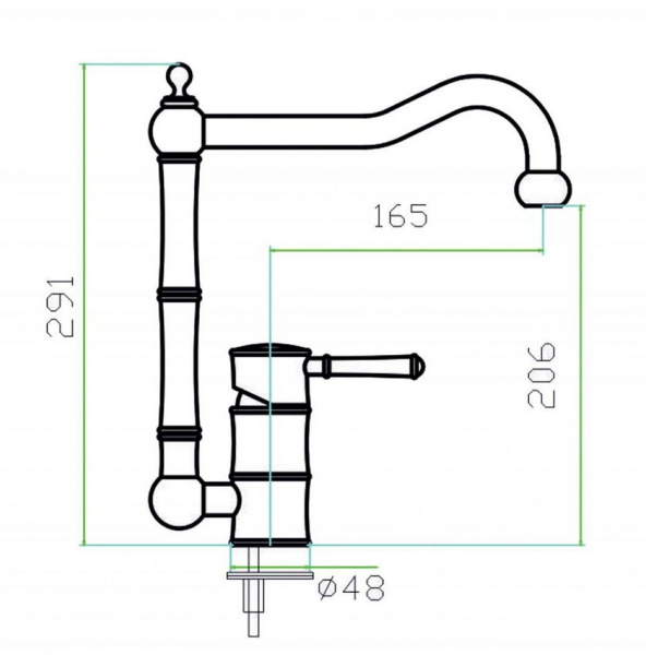 Смеситель для кухни Zorg Inox SZR-0031 OLD фото
