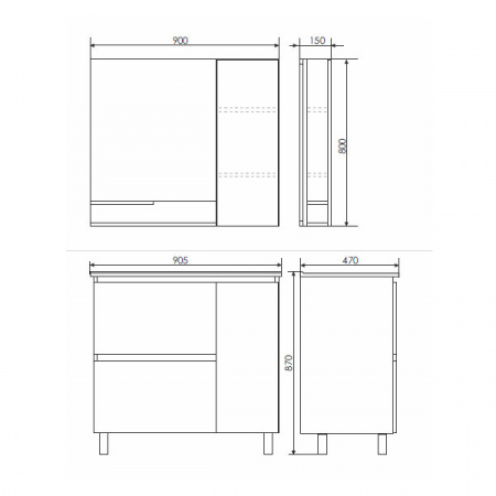 Тумба Comforty Верона-90 дуб белый с раковиной Quadro 90 фото