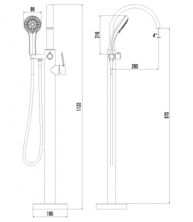 Смеситель для ванны напольный Lemark Atlantiss LM3244C фото