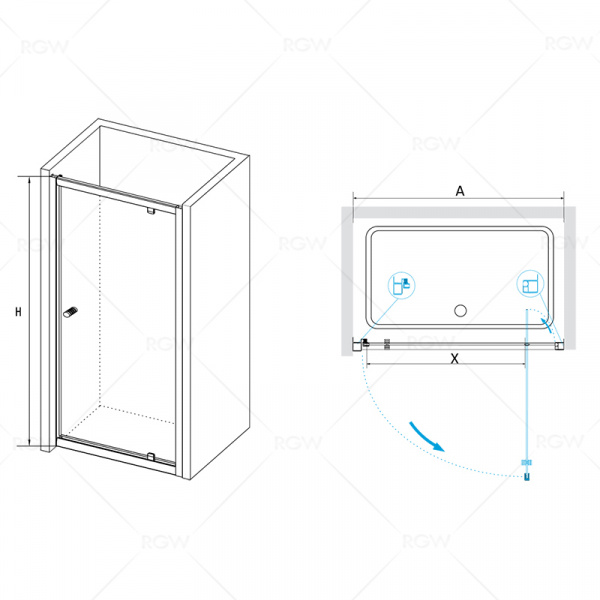Душевая дверь RGW Passage PA-05 04080507-11 70 см фото