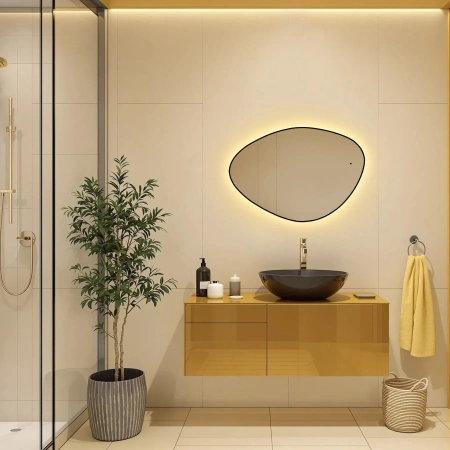 Зеркало с подсветкой AQUAme Lucas AQM9110B 60x85 черное фото