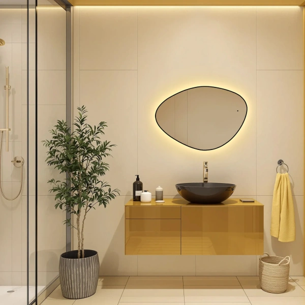 Зеркало с подсветкой AQUAme Lucas AQM9110B 60x85 черное фото