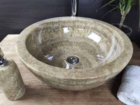 Накладная раковина из оникса Indo Bowl Sunset Medium BO-00012 фото