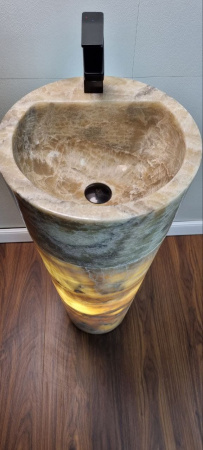 Раковина напольная из оникса Grey ON-01345 (40*40*90) фото