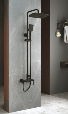 Душевая система (стойка) BelBagno Acqua ACQUA-DOCM-NERO черная матовая фото