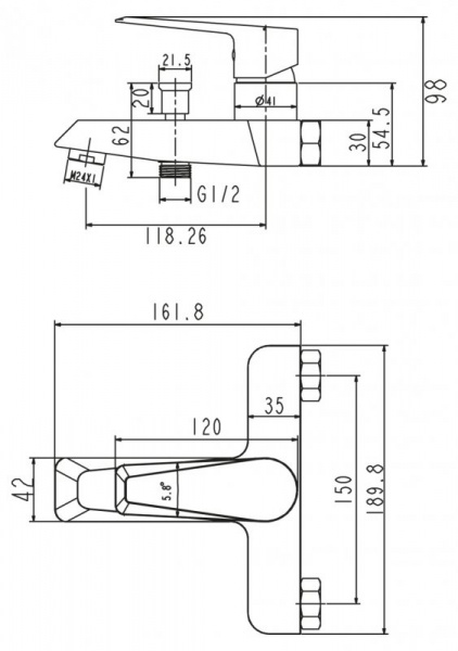 Смеситель для ванны с душем BelBagno Saluto SAL-VASM-CRM фото