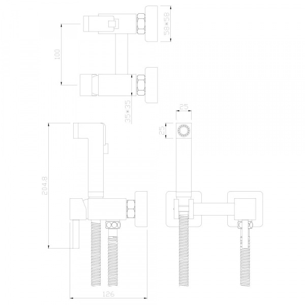 Гигиенический душ со смесителем Rossinka X X25-54 фото
