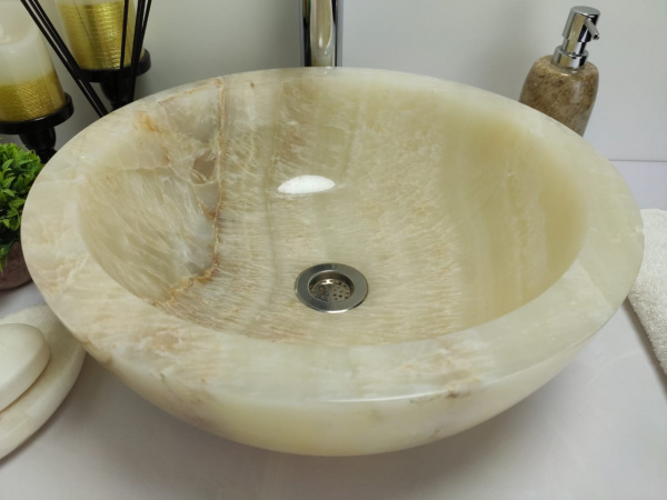 Накладная раковина из оникса Indo Bowl Yellow Small  BO-00370 фото