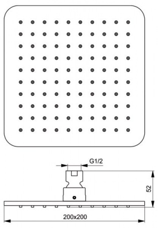 Верхний тропический душ M1 200 мм Ideal Standard IdealRain Cube B0024AA фото