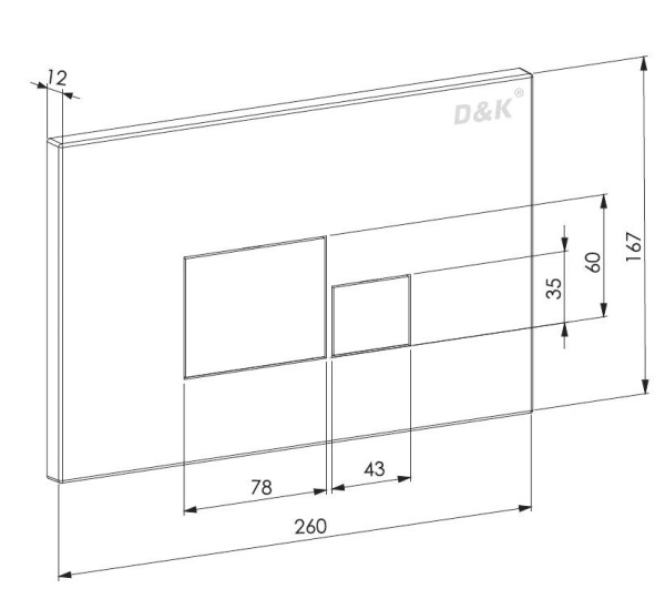 Клавиша смыва D&K Quadro DB1519025 черная матовая фото