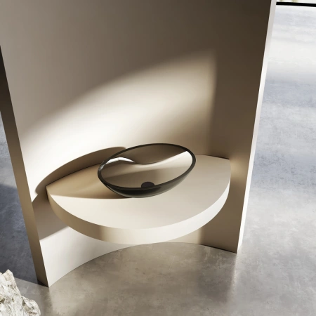 Накладная раковина Abber Kristall AT2802Onyx 50x35 черная фото