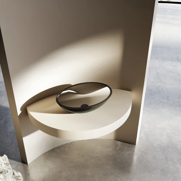 Накладная раковина Abber Kristall AT2802Onyx 50x35 черная фото