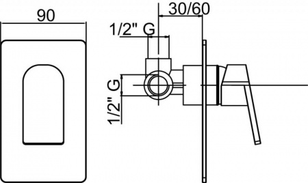 Смеситель для душа Cezares Trend TREND-DIM-01-Cr (с внутренней частью) фото