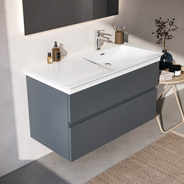 Тумба с раковиной Ideal Standard Finesse E3446UQ 100 см, пепельно-голубая матовая фото