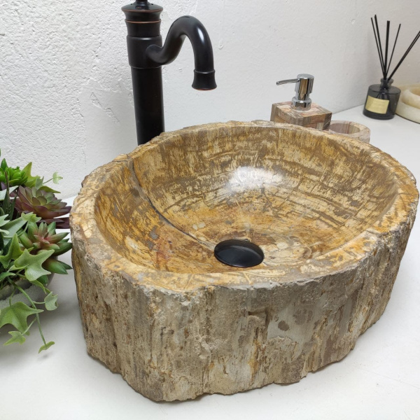 Накладная раковина из окаменелого дерева Fossil Basin OD-01265 (43*35*15) фото