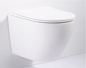 Унитаз подвесной CeramaLux N TR2197MW с сиденьем / белый матовый фото