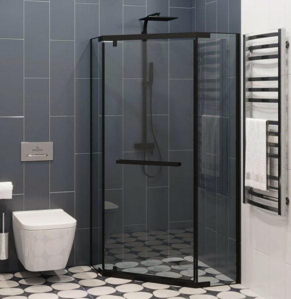 Душевой уголок Cerutti SPA Chika ZP101B 100x100 черный фото