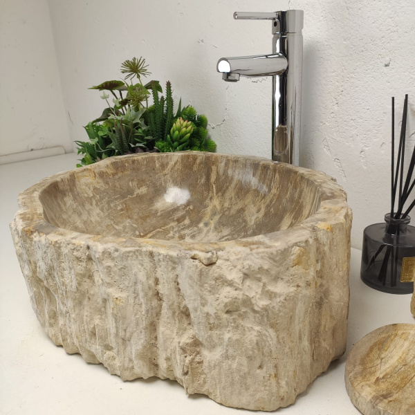 Накладная раковина из окаменелого дерева Fossil Basin OD-01368 (49*39*15) фото
