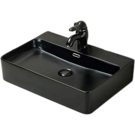 Накладная раковина SantiLine SL-1003MB 60x41 черная матовая фото