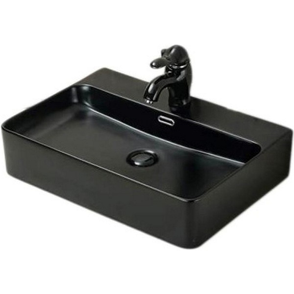 Накладная раковина SantiLine SL-1003MB 60x41 черная матовая фото
