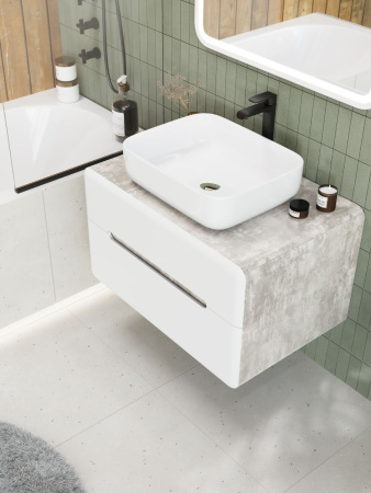 Тумба под накладную раковину Art&Max Genova AM-Genova-800-2C-SO-CH бетон хафит фото