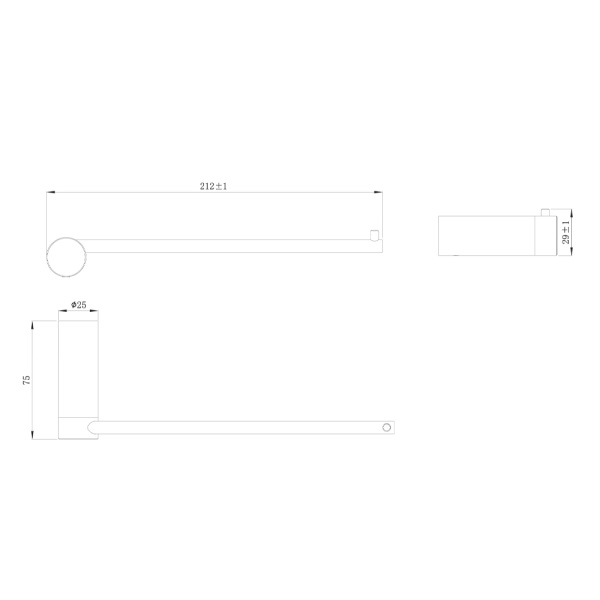 Полотенцедержатель Raiber Premium Graceful RPB-80004 черный матовый фото