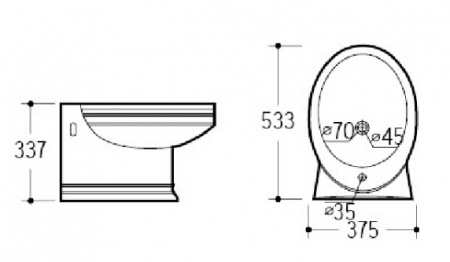 Биде подвесное Boheme Puro 955-G золото фото