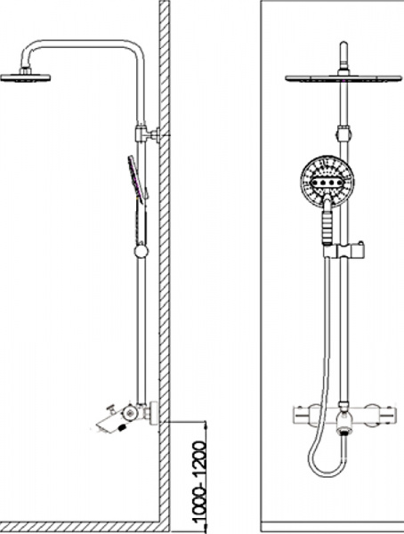 Душевая система (стойка) Weltwasser WW TS 6270 фото