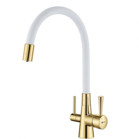 Смеситель для кухни с фильтром для воды Lemark Comfort LM3075G-White фото