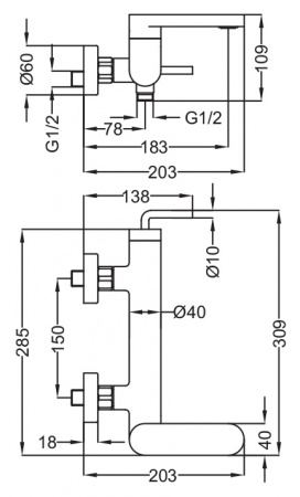 Смеситель для ванны с душем Cezares Eco ECO-VM-01-Cr фото