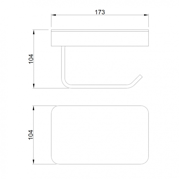 Держатель для туалетной бумаги с полочкой Abber Westen AA1730B черный матовый фото