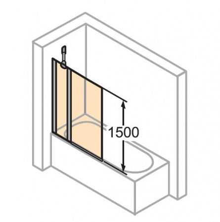 Шторка на ванну распашная Huppe Express Diamond 512501.087.321 прозрачное стекло фото