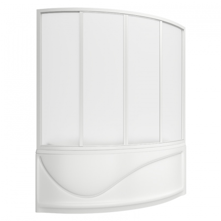 Шторка для ванны раздвижная Bas Николь пластик (4 ств.) прозрачное пластик фото