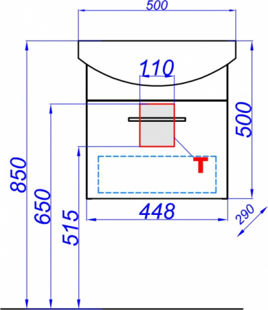 Тумба с раковиной Aqwella Аллегро 50 Agr.01.05/1 фото