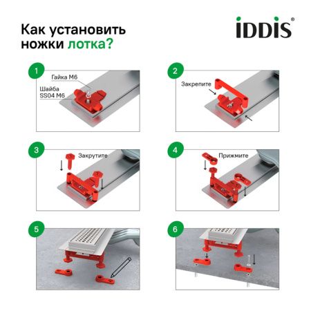 Душевой лоток с решеткой Iddis Perfex 975B6GM20DZ графит фото