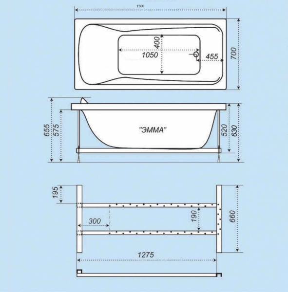Акриловая ванна Triton Эмма 150х70 фото