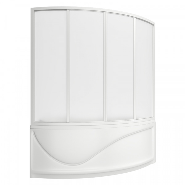 Шторка для ванны раздвижная Bas Николь пластик (4 ств.) прозрачное пластик фото