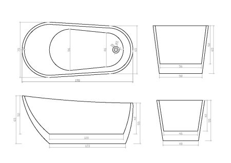 Акриловая ванна Cerutti SPA Viva CT9127 170x75 фото