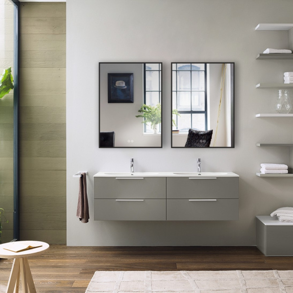 Зеркало с подсветкой Vincea LED VLM-3VN500B-2 черное, c сенсорным выключателем и диммером, с функцией антизапотевания 50x70 фото