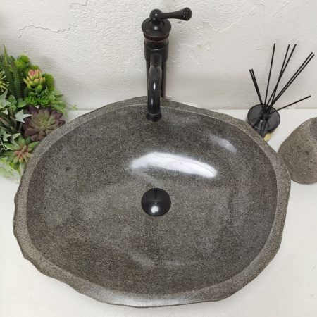 Накладная раковина из речного камня RS01480 (53*44*15) B4 фото